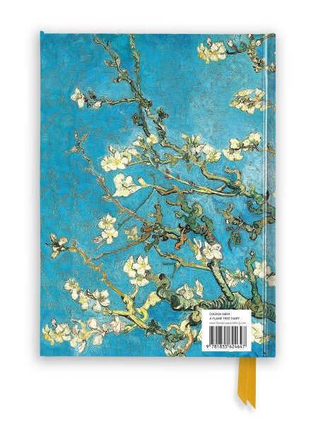 Notebook with Van Gogh 'Almond Blossom' design on a blue background
