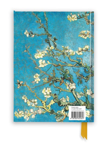 Notebook with Van Gogh 'Almond Blossom' design on a blue background