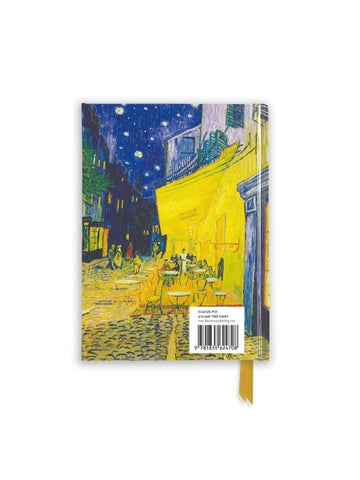 Notebook with a cover design inspired by Van Gogh's 'The Night Café' on a white background.