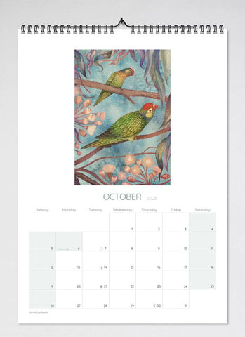 Australian Parrots by Vlad Stankovic Wall Calendar 2025 - month