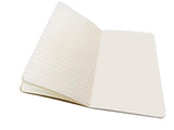 Open notebook with white pages on a white background