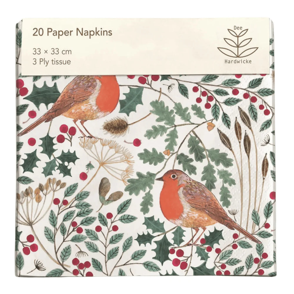 A pack of paper napkins with birds and flowes.