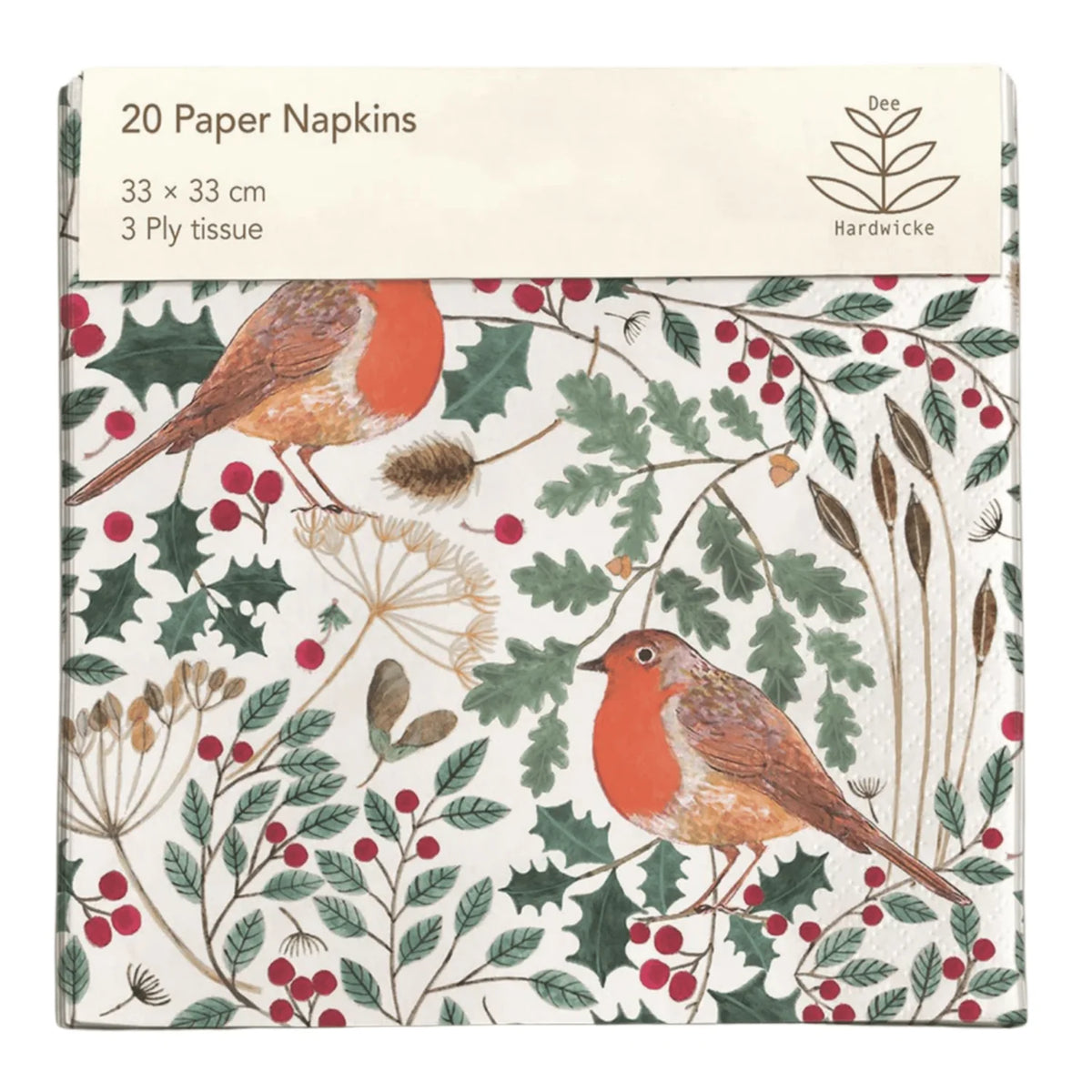 A pack of paper napkins with birds and flowes.