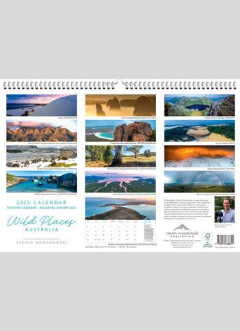 Wild Places Australia Large Wall Calendar 2025 - back