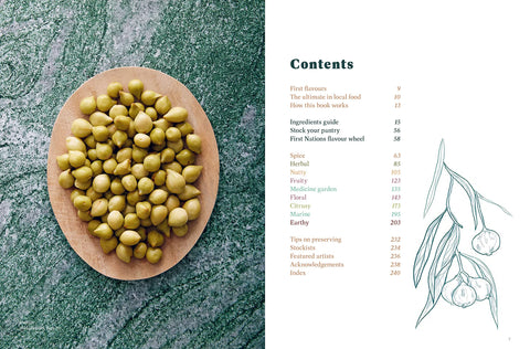 FIRST NATIONS FOOD COMPANION by Damien Coulthard & Rebecca Sullivan (HB) - table of contents page