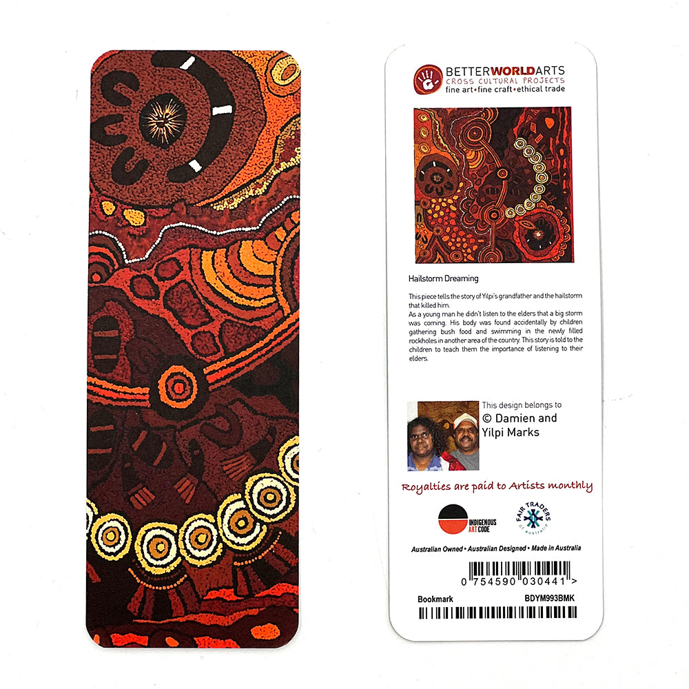 BWA Bookmark - Damien & Yilpi Marks - Hailstorm Dreaming