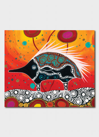 Melanie Hava Art Card - Ambling Echidnas