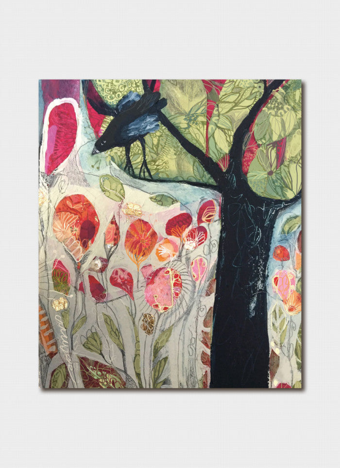Anthea Stead Art Card - Flowers and Tree