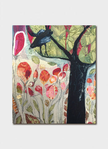 Anthea Stead Art Card - Flowers and Tree