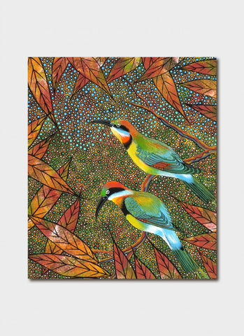 Oral James Roberts art card - Rainbow Bee Eaters
