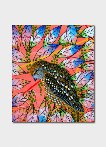 Oral James Roberts art card - Owl