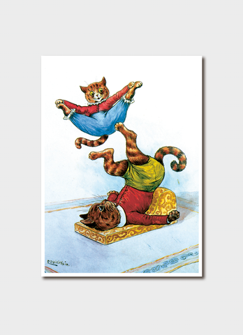 Louis Wain art card - Cat Acrobats