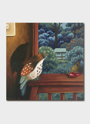 Annie Franklin Art Card - Summer Evening With Frogmouth