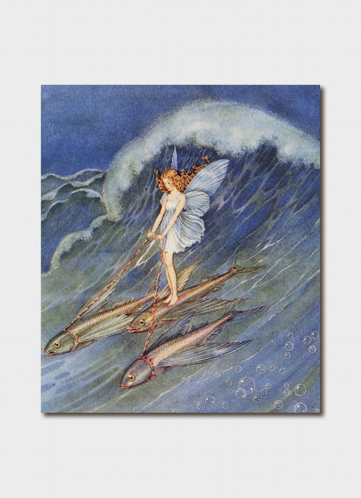 Ida Rentoul Outhwaite art card - She Stepped on to One of Them and Drove