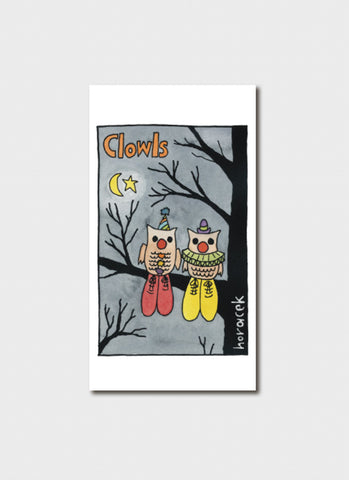 Judy Horacek cartoon card - Clowls