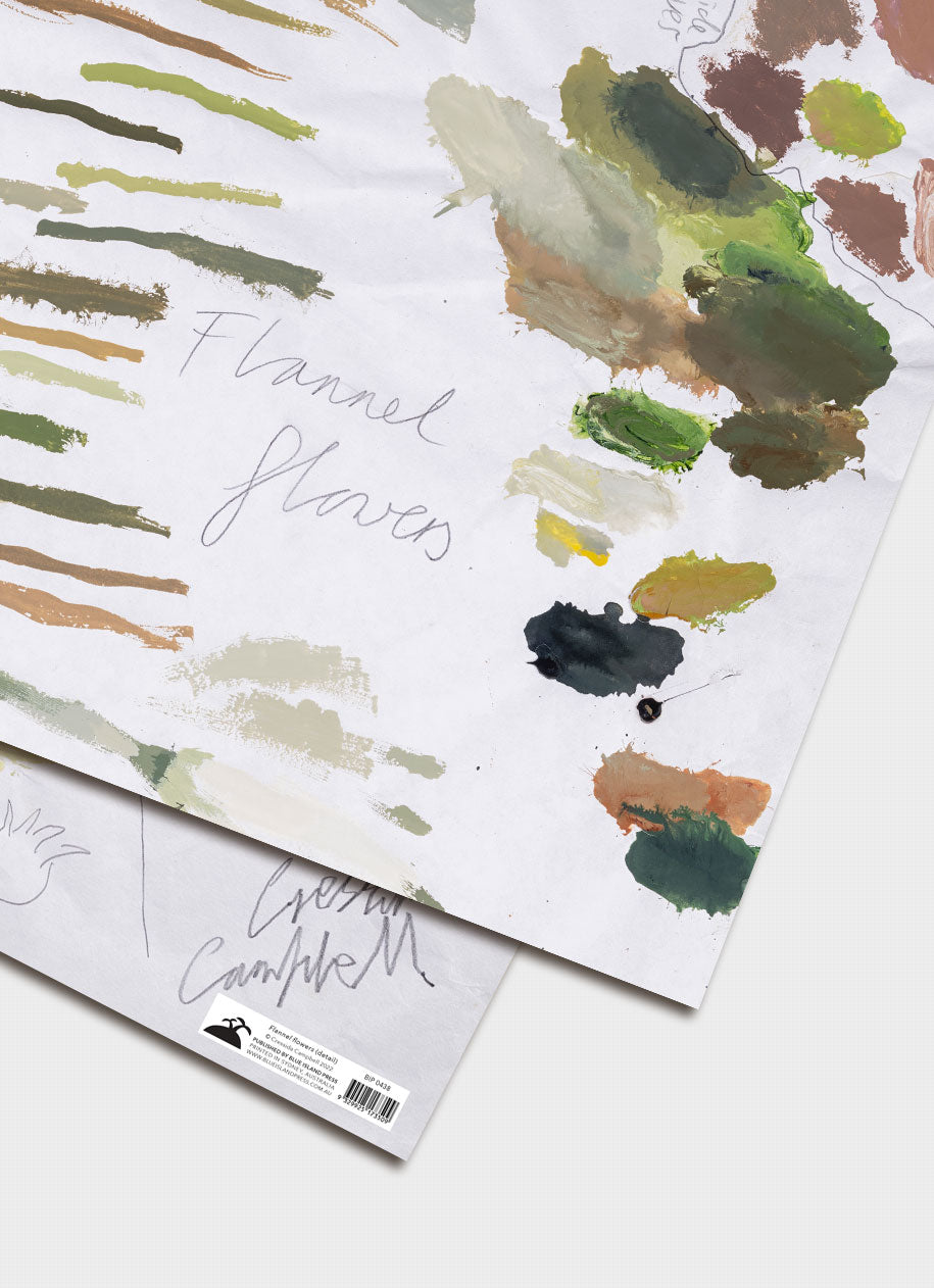 Cressida Campbell - Flannel Flowers Palette Wrapping Paper (detail)