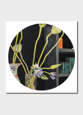 Cressida Campbell art card - Lotus and Waterlilies