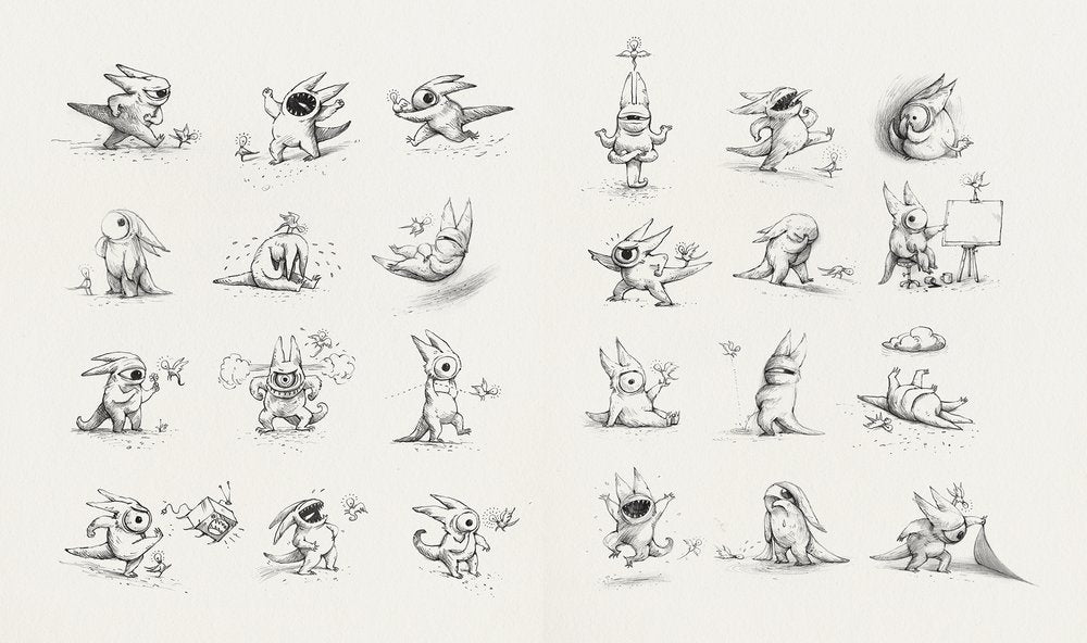 Shaun Tan - Emoticons, 2016, pencil on paper, digitally composited, originally published in The Stick and Der Spiegel