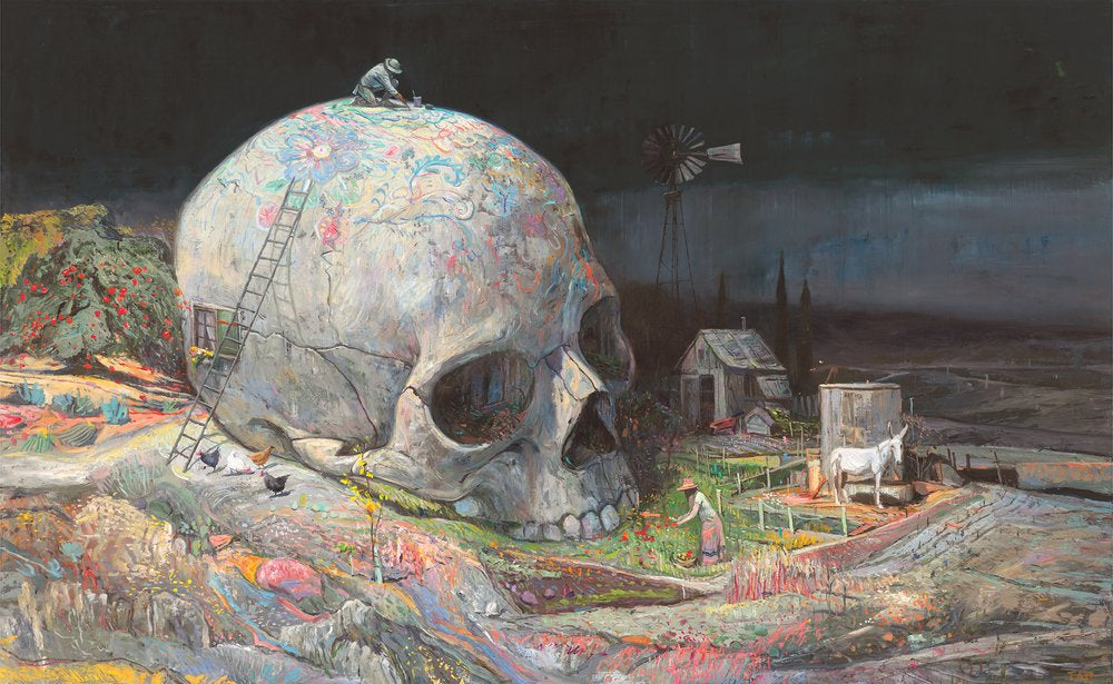 Shaun Tan - All we ever wanted, 2017, oil on canvas, 150 x 90cm. A personal piece, also used as the cover of ‘Signs of Life’ by Neil Gaiman.