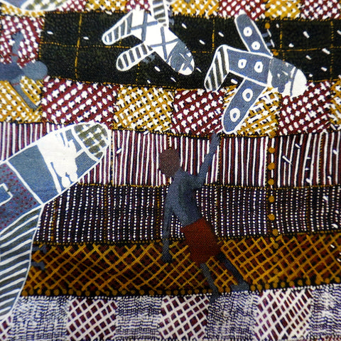Better World Arts Digitally Printed Cotton Apron - Susan Wanji Wanji - detail of fabric