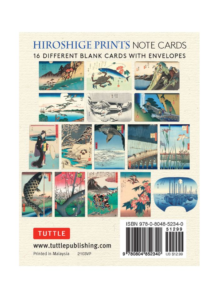 Hiroshige Prints Note Cards - back of box