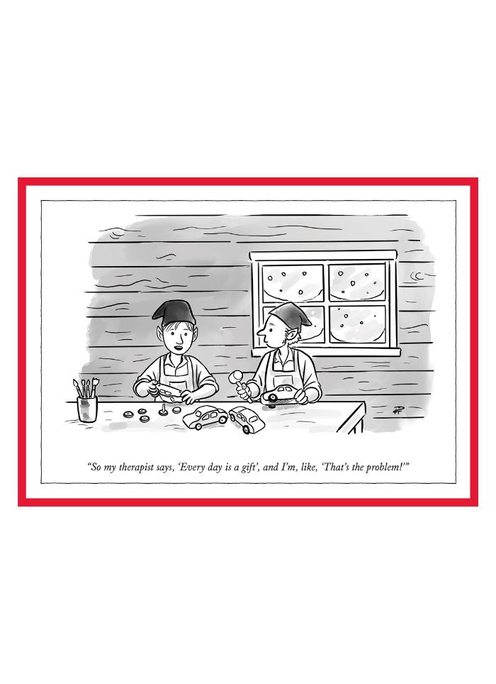 New Yorker Cartoon Christmas Card - Elf Therapy