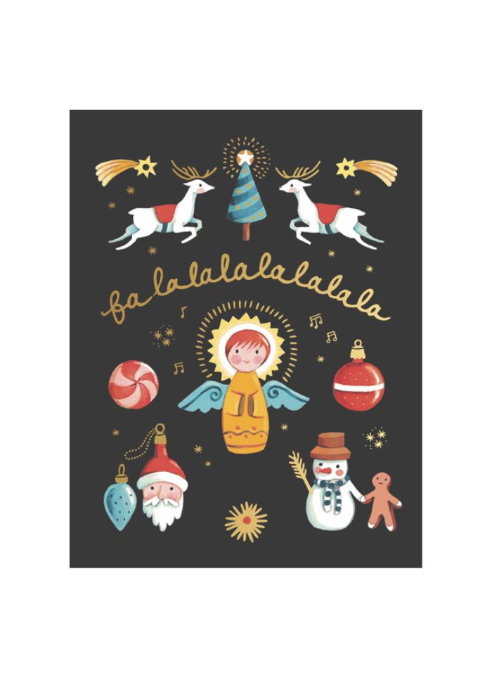 Joo Joo Paper Christmas Card - Fa La La La La