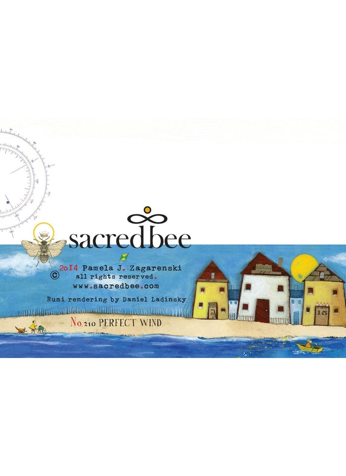 Sacredbee greeting card - Perfect Wind - back of card