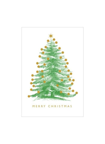 Letterpress Small Christmas Card - Gold Baubles