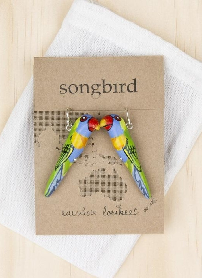 Songbird Earrings - Rainbow Lorikeet