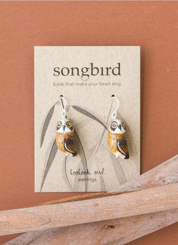 Songbird Earrings - Boobook Owl