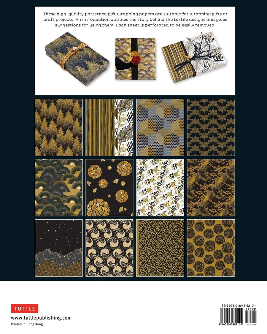 Black and Gold Gift Wrapping Papers - back