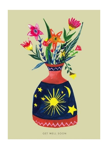 Hutch Cassidy greeting card - Bottle of Flowers (Get Well)