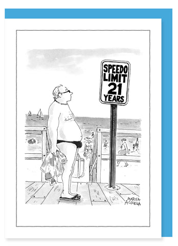 New Yorker Cartoon Card - Speedo Limit
