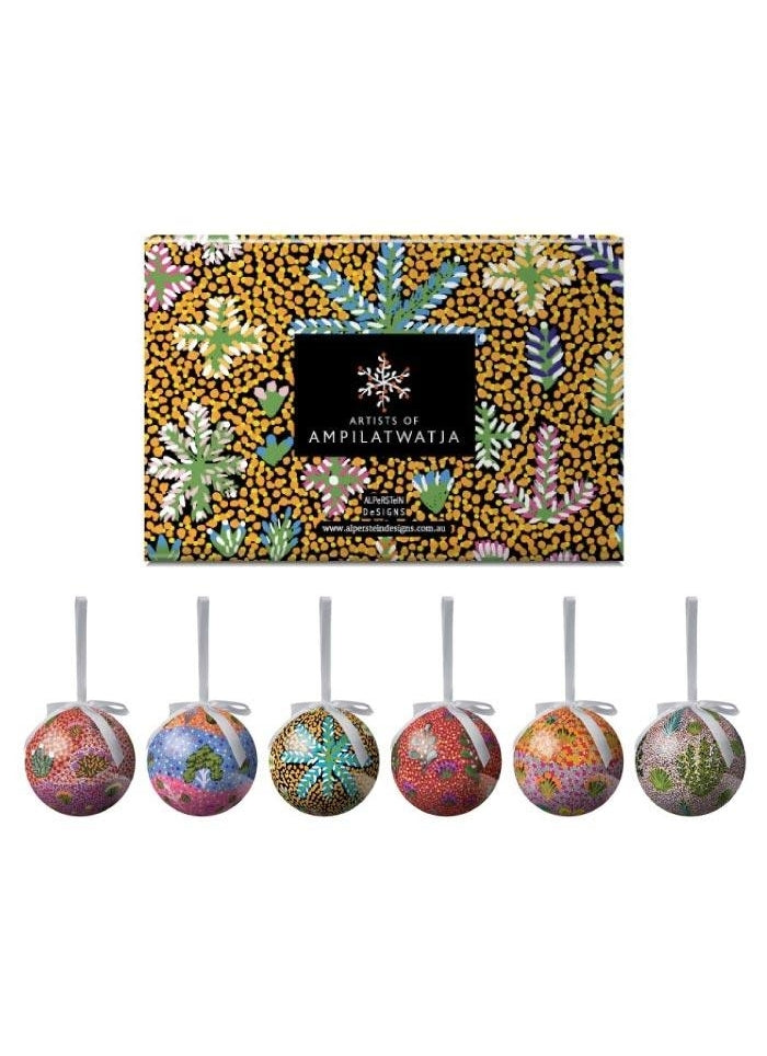 Pack of 6 Christmas Baubles - Ampilatwatj