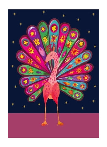 Hutch Cassidy greeting card - Carnival Peacock