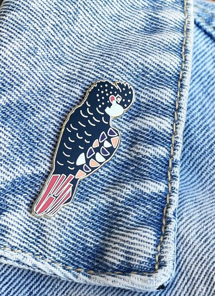 Red-Tailed Black Cockatoo Enamel Pin