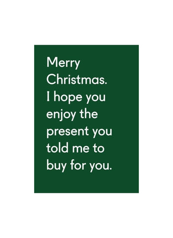 Enjoy Your Present Christmas Card