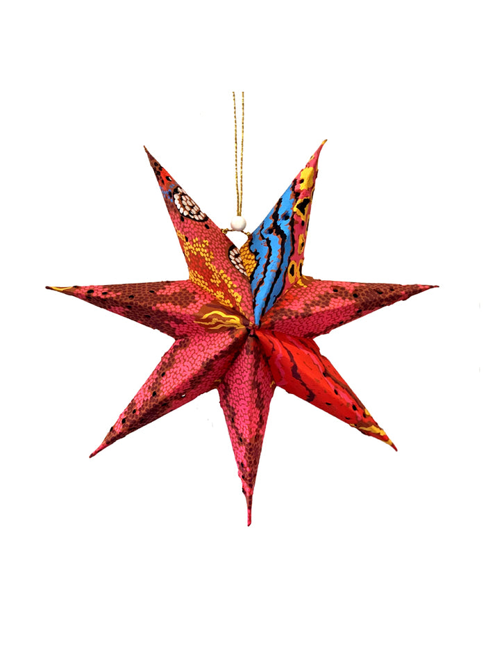 Better World Arts Handmade Paper Star - Damien & Yilpi Marks