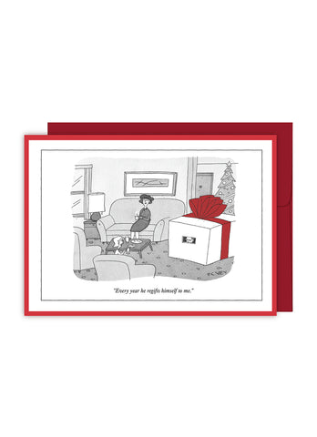 New Yorker Cartoon Christmas Card - Regifts Himself