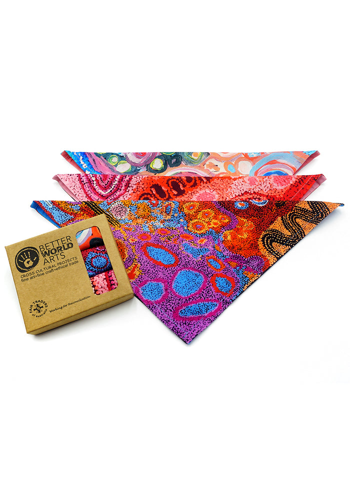 Boxed Set of 3 Handkerchiefs - Andrea Mimpitja Adamson