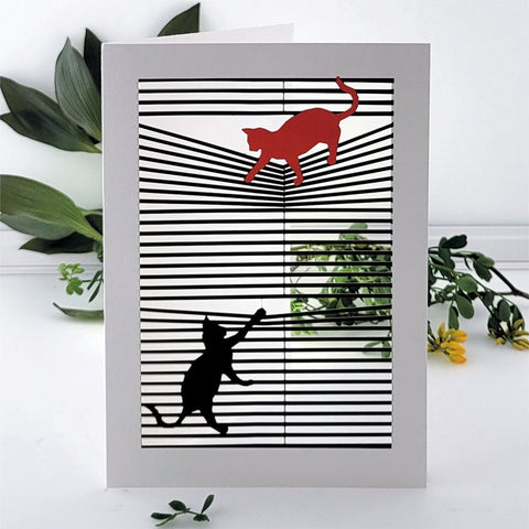 Forever Laser Cut Card - Cats - opened