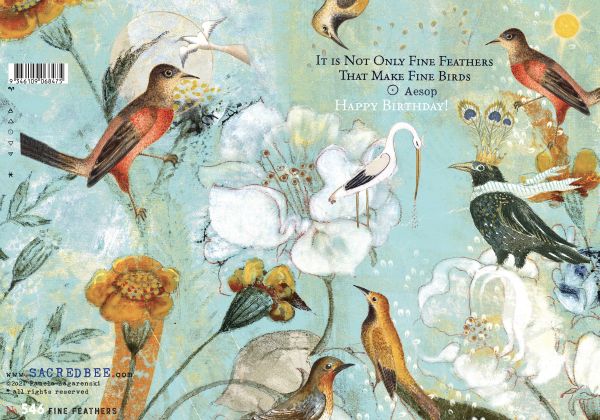 Sacredbee greeting card - Fine Feathers