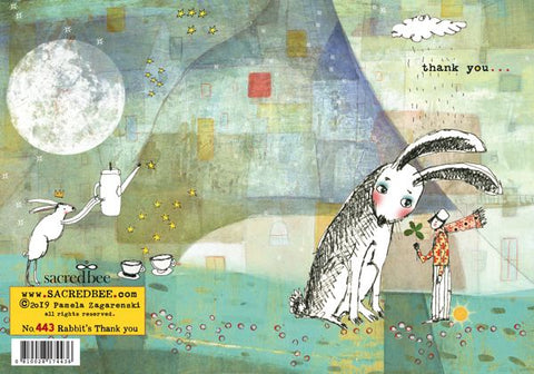 Sacredbee greeting card - Rabbit's Thank You