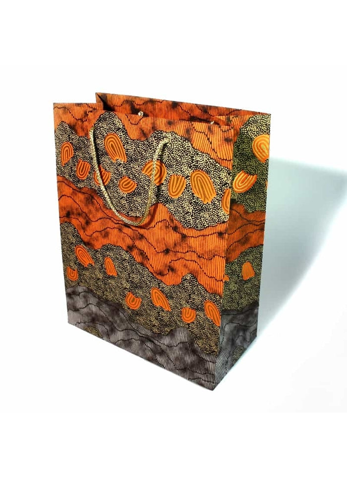 Better World Arts Handmade Paper Gift Bag - Damien and Yilpi Marks